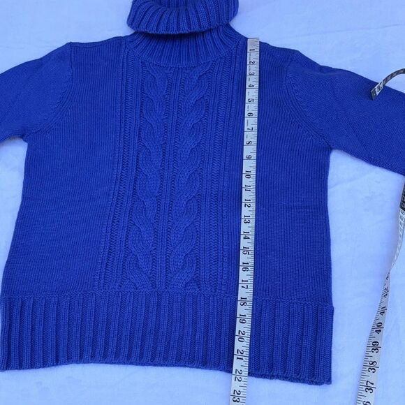 Liz Claiborne Cable Knit Silk Angora Rabbit Hair Turtleneck Sweater Size Small - Picture 8 of 12
